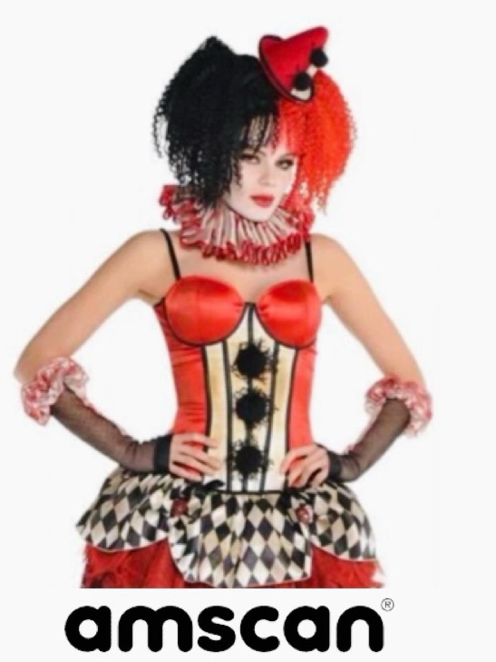 AMSCAN Freakshow Clown Halloween Corset Costume Women’s Size S/M